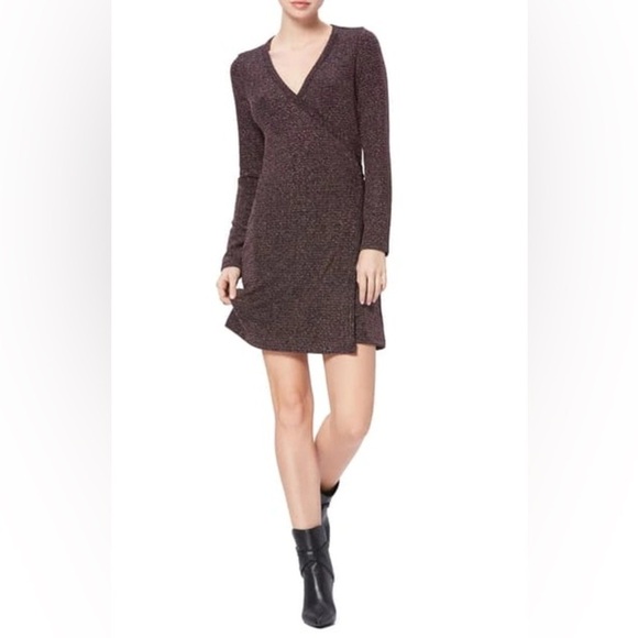 PAIGE Dresses & Skirts - NWT!! Paige - Lucielle Metallic Long-sleeve Wrap Dress In Metallic Multi - XS